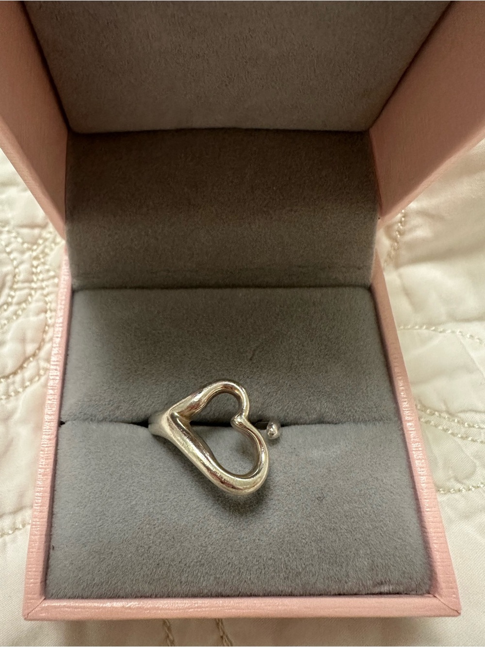 Tiffany & Co. Silver Open Heart Ring